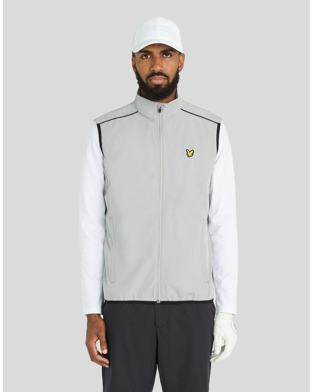 Lyle & Scott Gray Golf Packable Gilet for men
