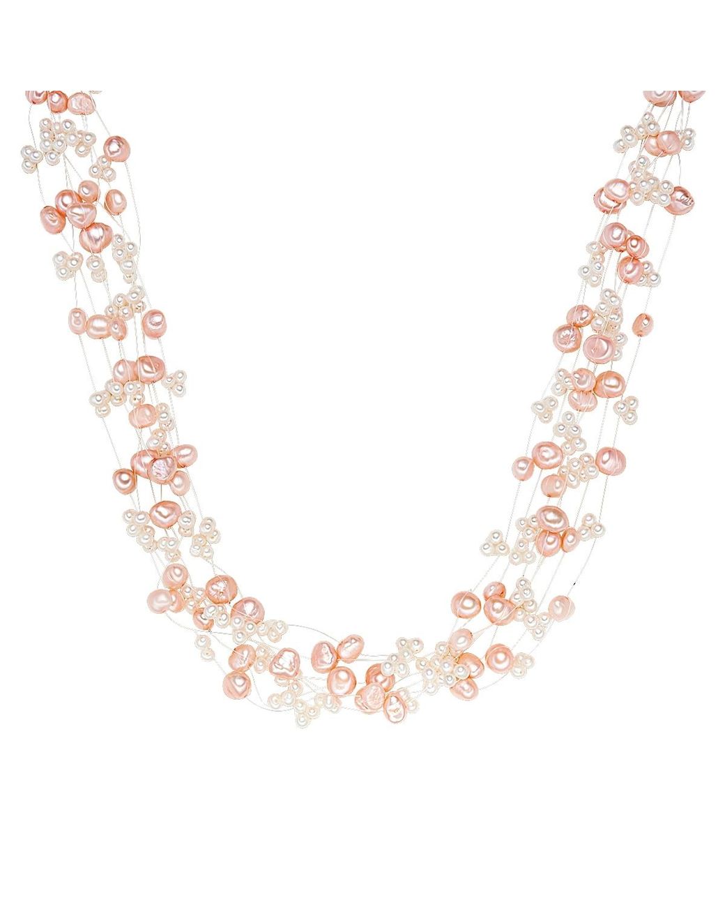 Valero Pearls Pink Fresh Water Cultured Pearl Necklace