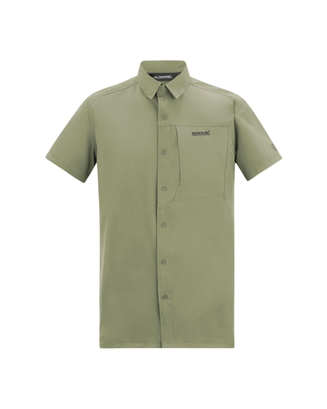 Regatta Green Travel Light Anti-Insect Short-Sleeved Shirt (Sage) for men
