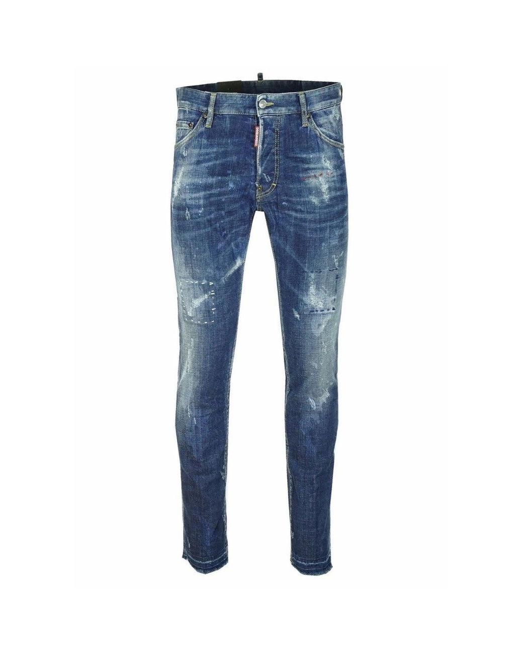 DSquared² Blue Cool Guy Jean Frayed Denim Pants Cotton for men