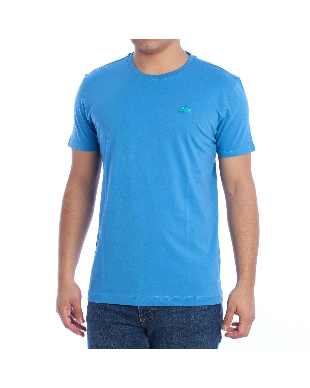La Martina Blue Ymr004-Js206 Regular Fit Short Sleeve T-Shirt for men