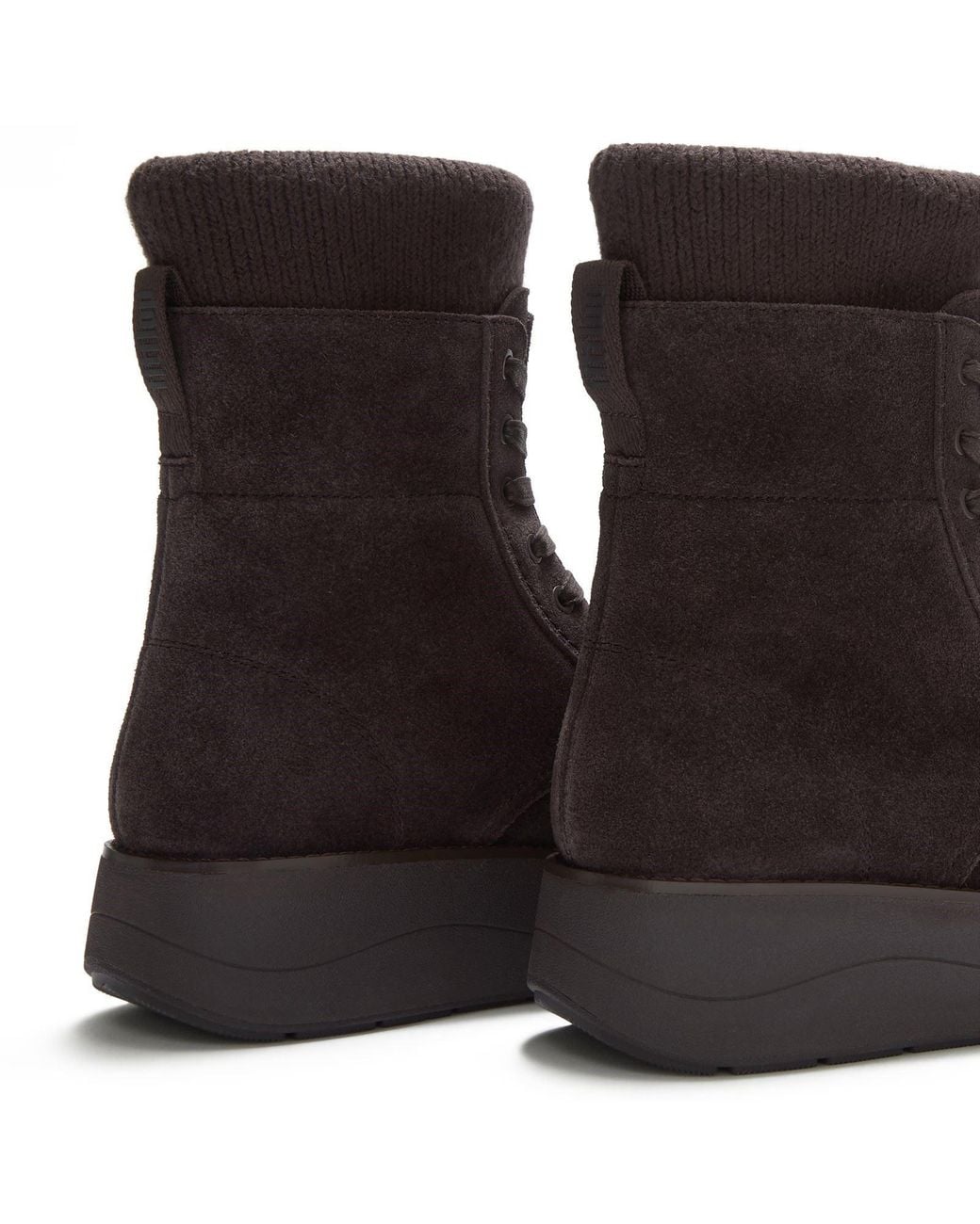 Fitflop Black Gen-Ff Roam Knit Suede Chocolate Boots