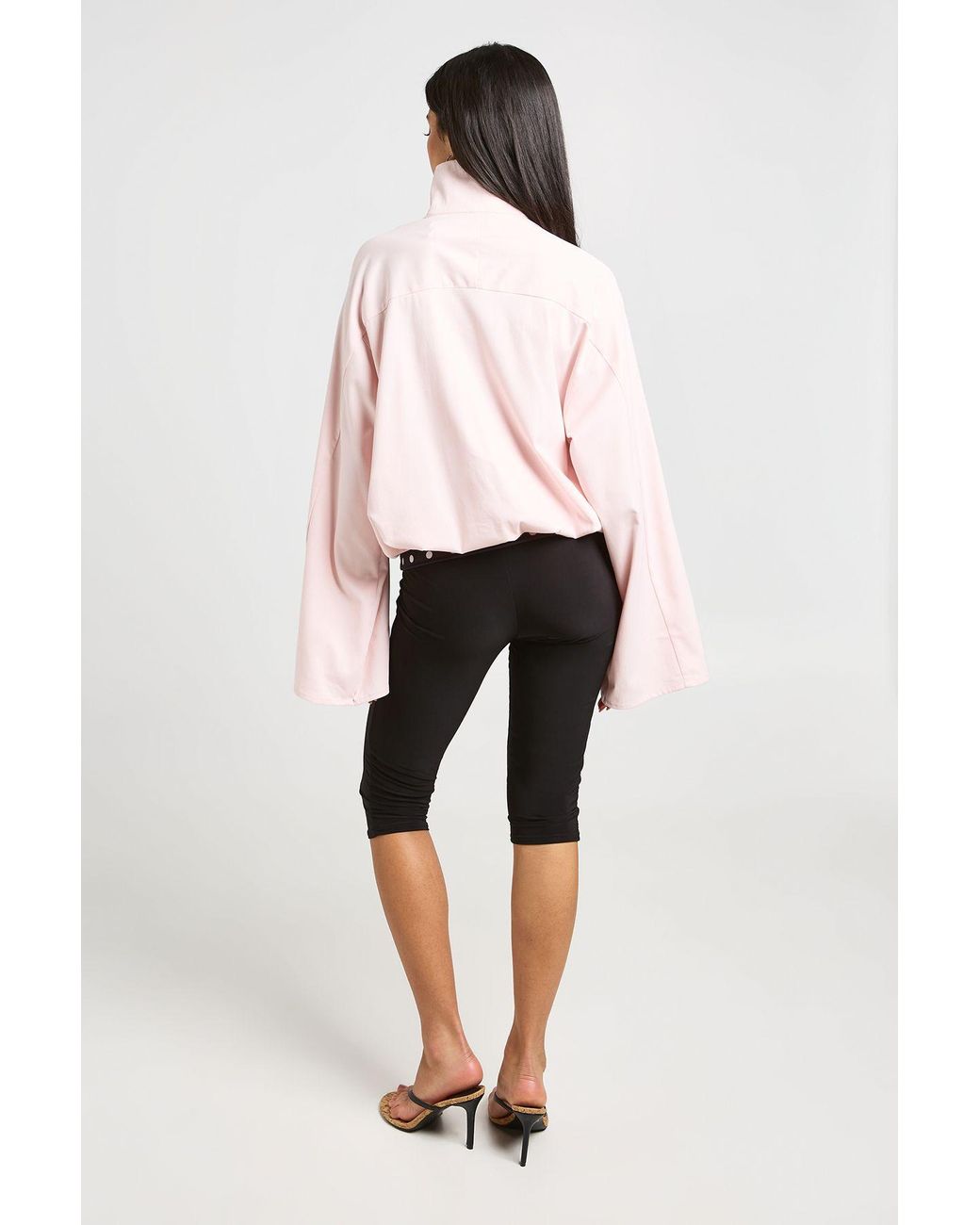 Boohoo Pink Funnel Neck Twill Zip Through
