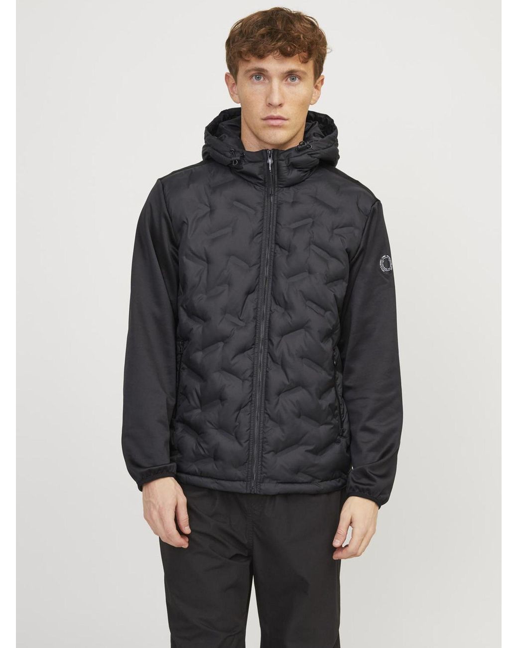 Jack & Jones Black Outdoorjas Heat Hybrid Jacket for men