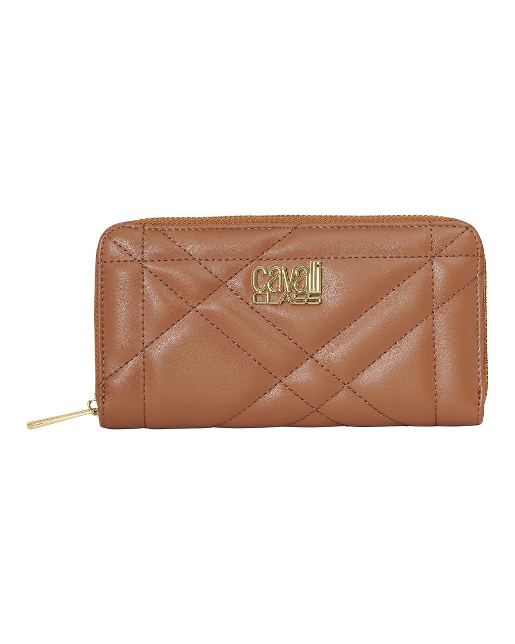 Roberto Cavalli Brown Wallet With Zip Closure Ccsw0193