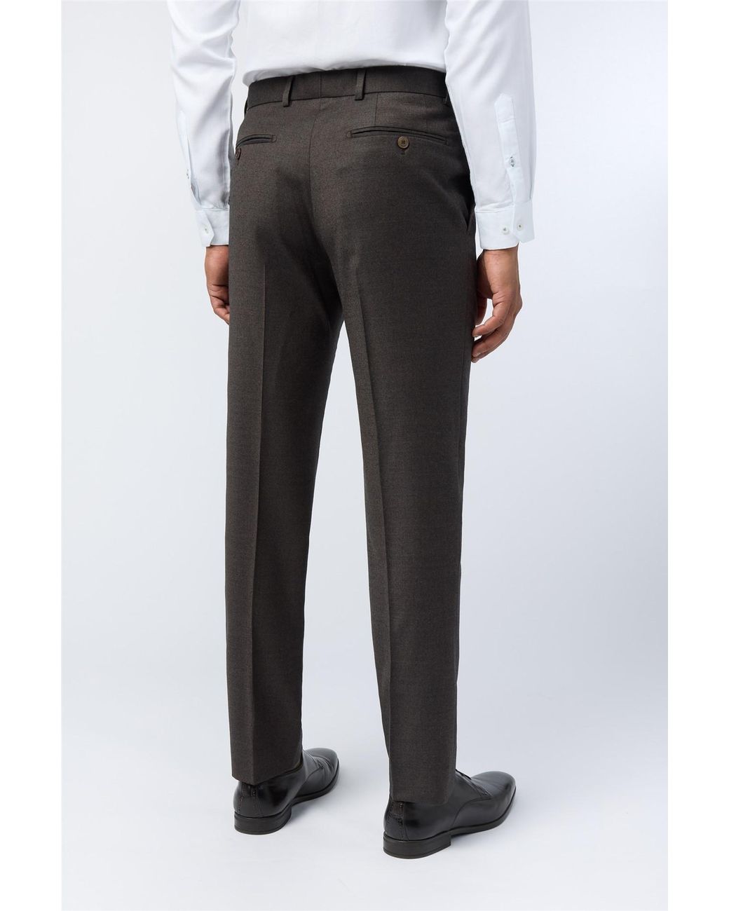 Ted Baker Black Flat Fronted Slim Fit Suit Trousers for men