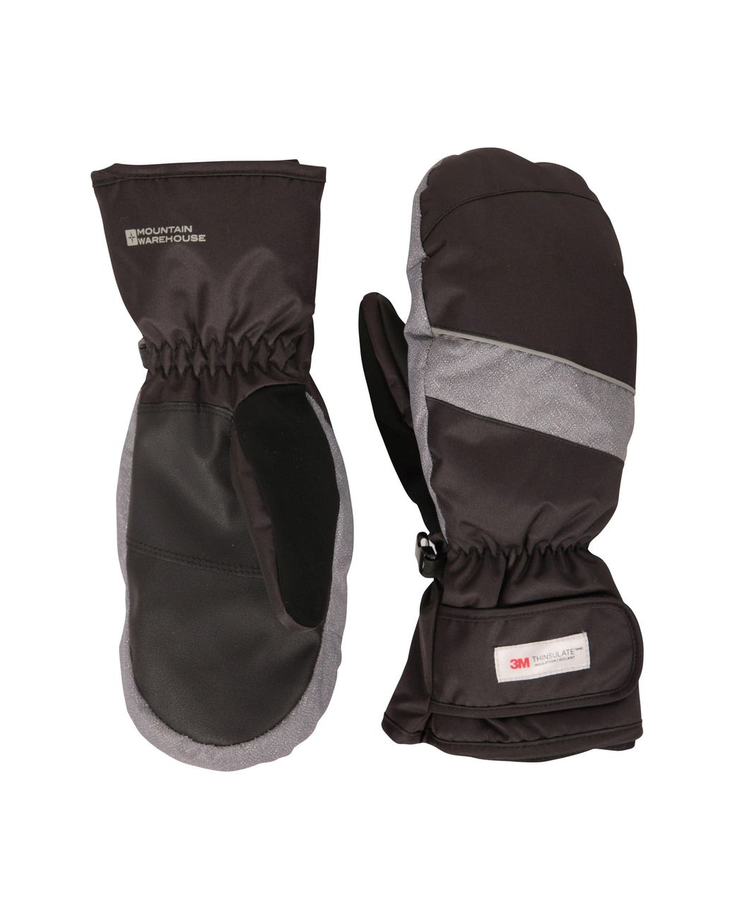 Mountain Warehouse Black 'Pinnacle' Extreme Thinsulate Ski Mittens Warm Waterproof Snow Gloves for men
