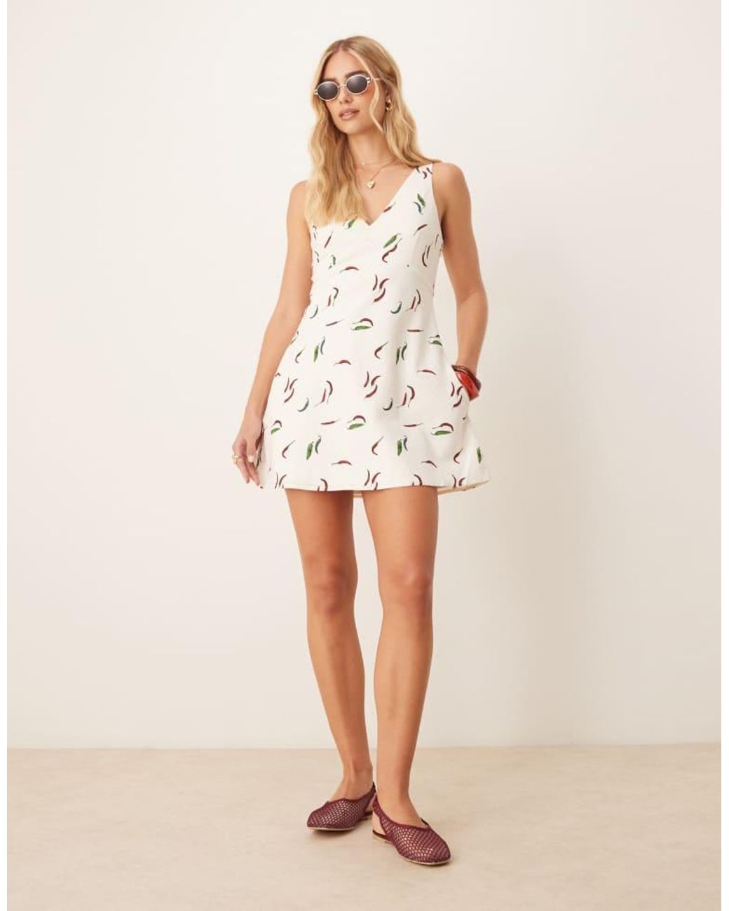 Abercrombie & Fitch Natural High Square Neck Linen Mini Dress