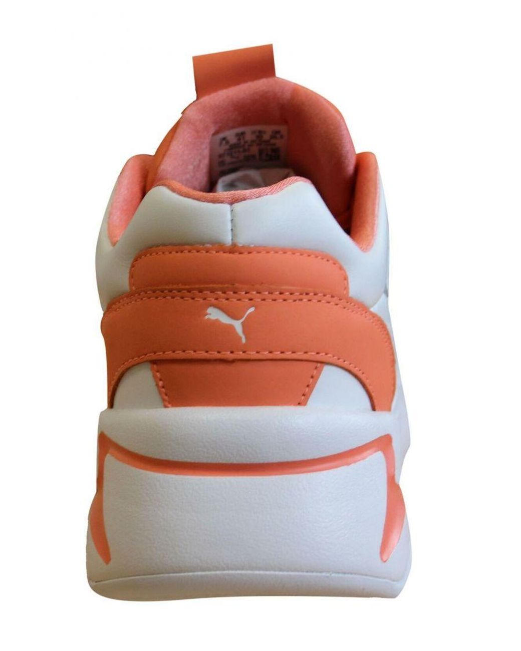 PUMA White Nova X Pantone 2 Living Coral Leather Lace Up Trainers 371211 01