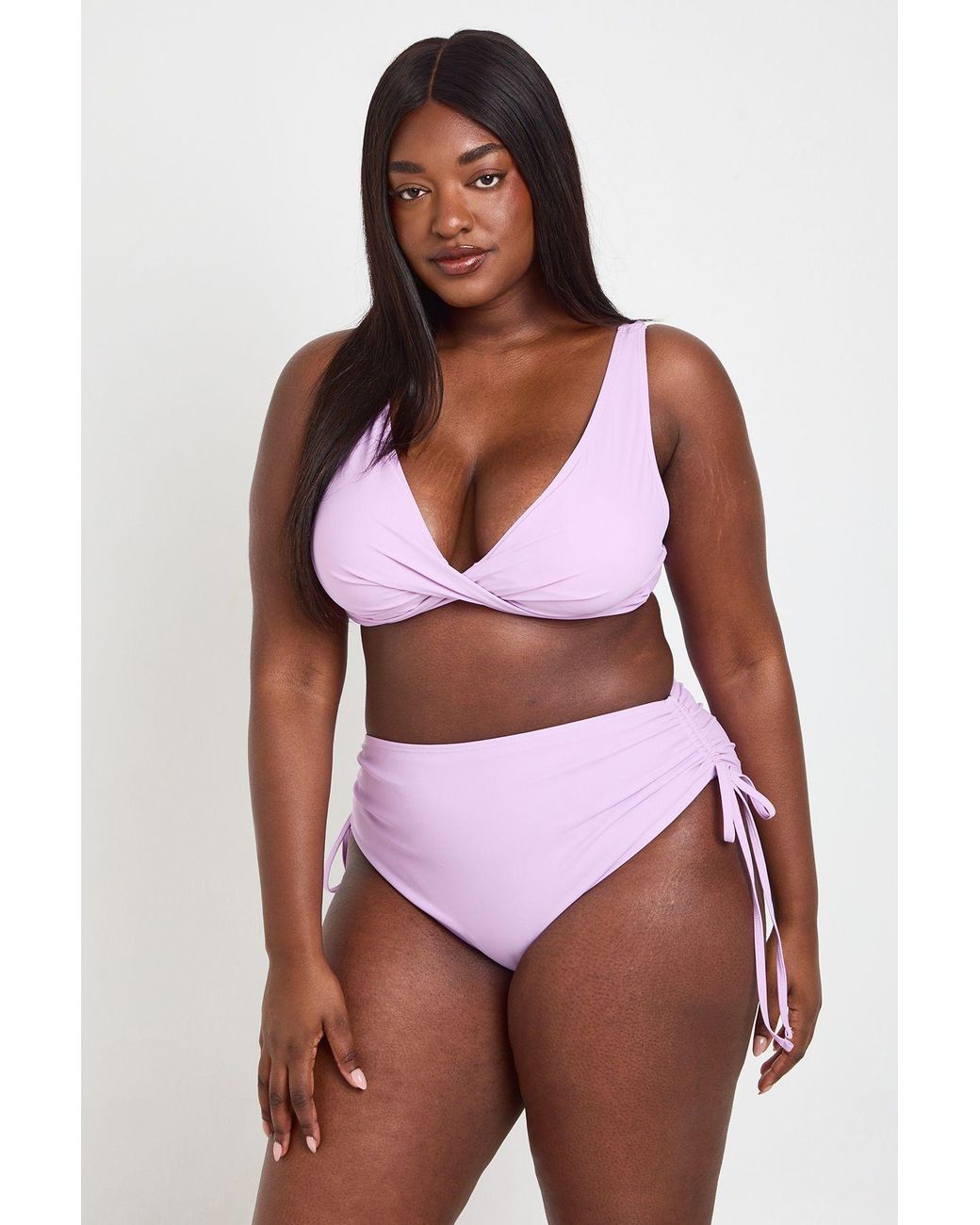 Boohoo Red Plus Swimwear Essentials Tummy Control High Waist Brief