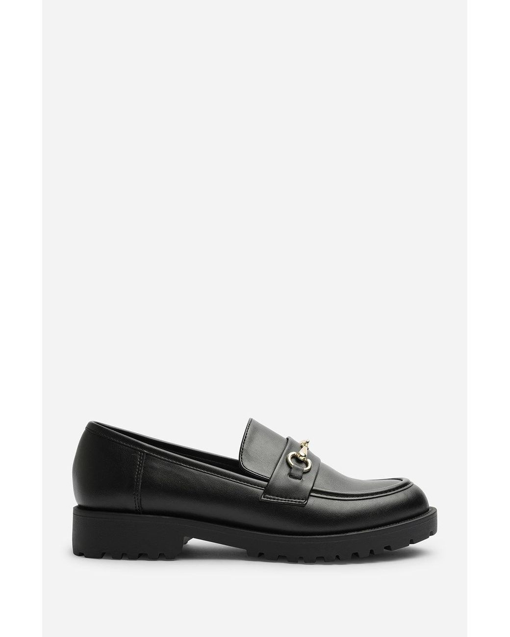 Where's That From Black Wheres Aadhya Chunky Snaffle Trim Detail Loafers