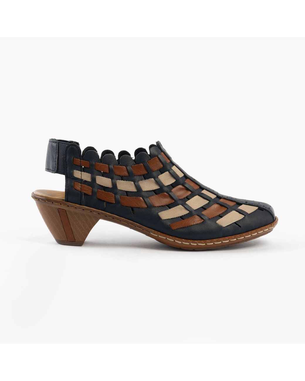 Rieker Black 46778-14 Shoes Combination Leather