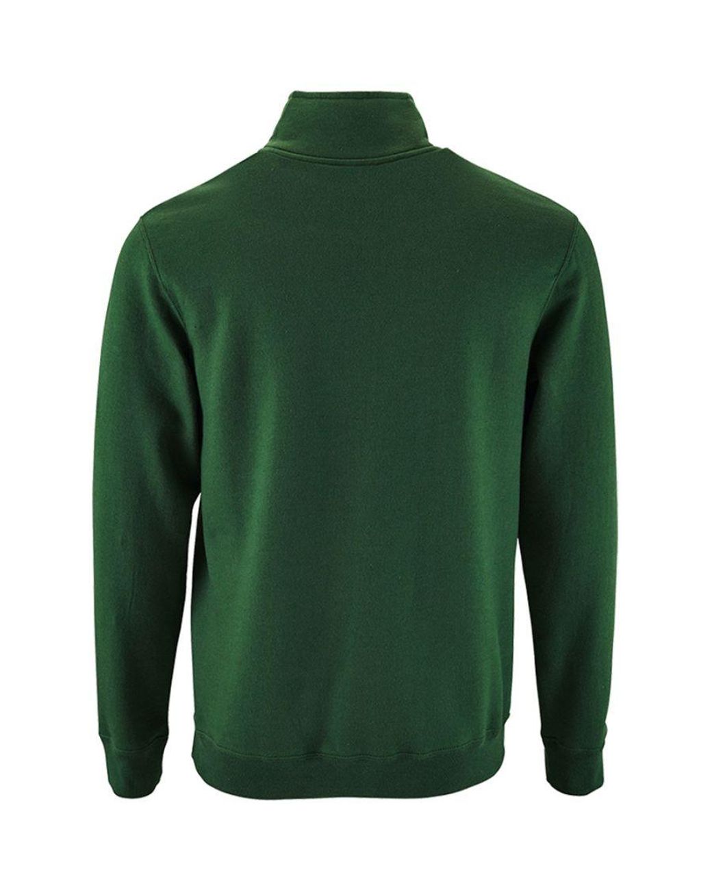 Sol's Green Stan Contrast Zip Neck Sweatshirt (Bottle) for men