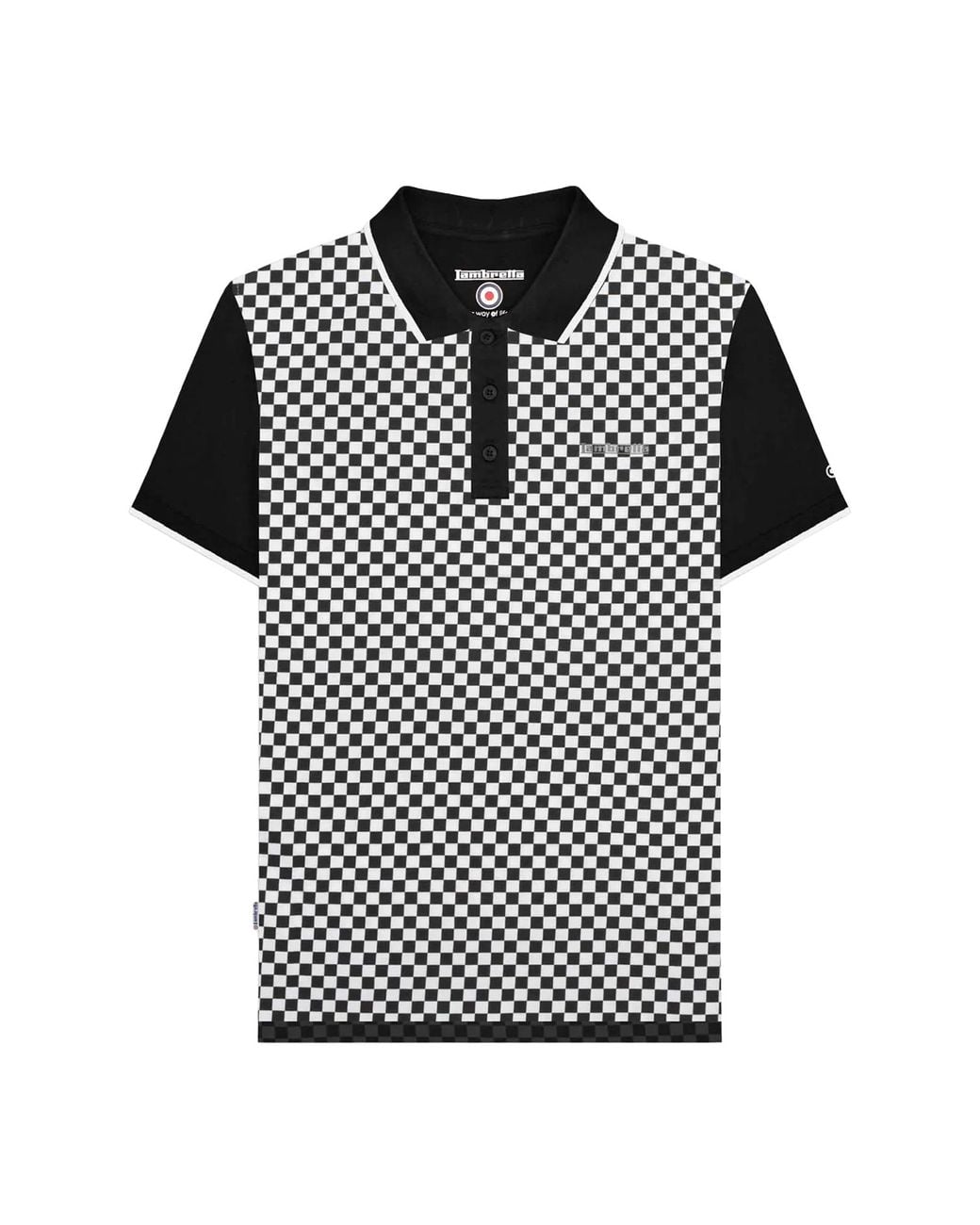 Lambretta Black Ss25 Two Tone Big & Tall Polo Shirt Cotton for men