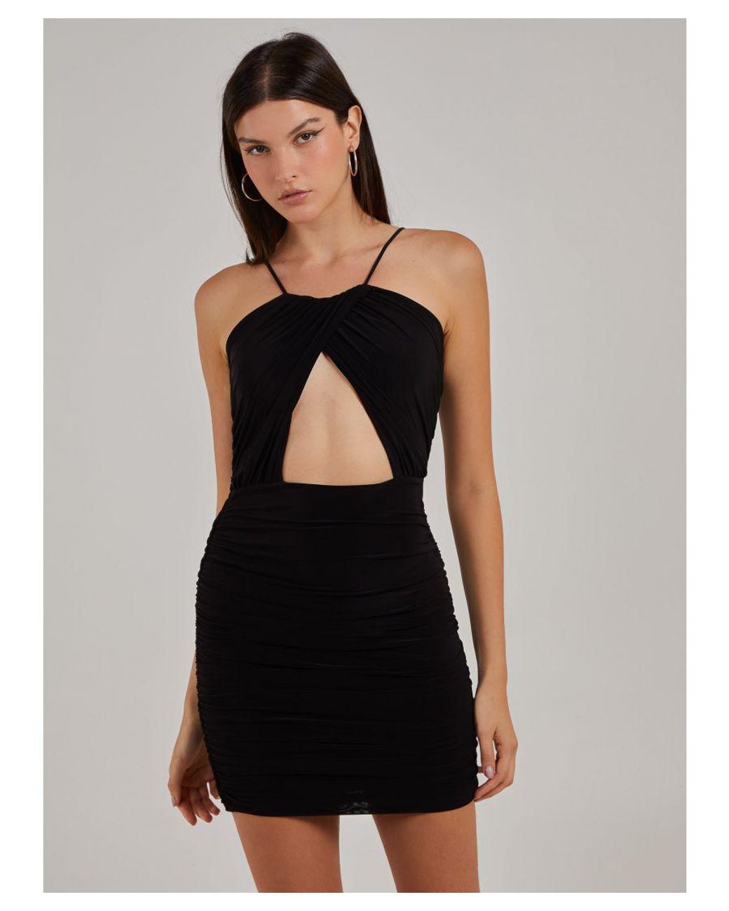 Pink Vanilla Black Wrap Over Strappy Dress