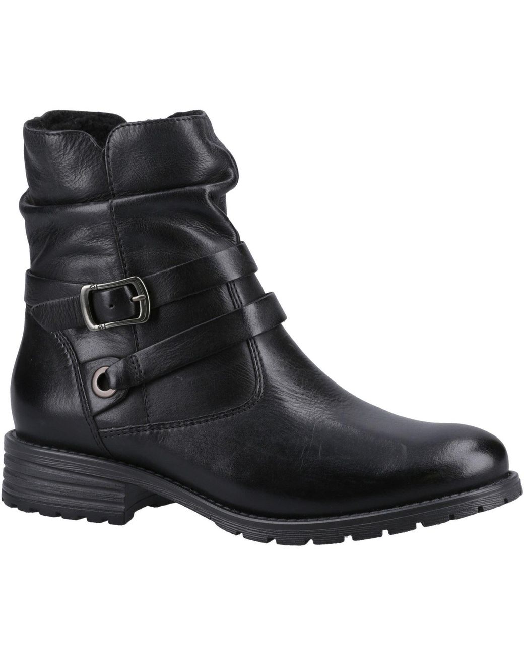 Hush Puppies Black Piper Leather Boots