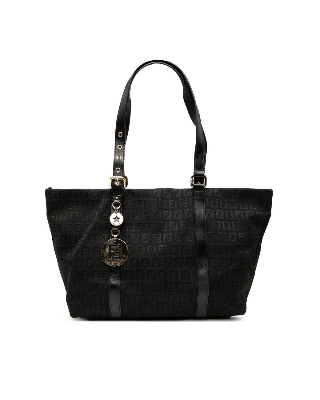 Fendi Black Pre-Owned Zucchino Canvas Superstar Tote