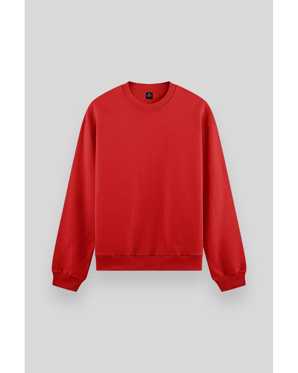 TOMMY LIFE Red Plain Crew Neck Sweatshirt for men