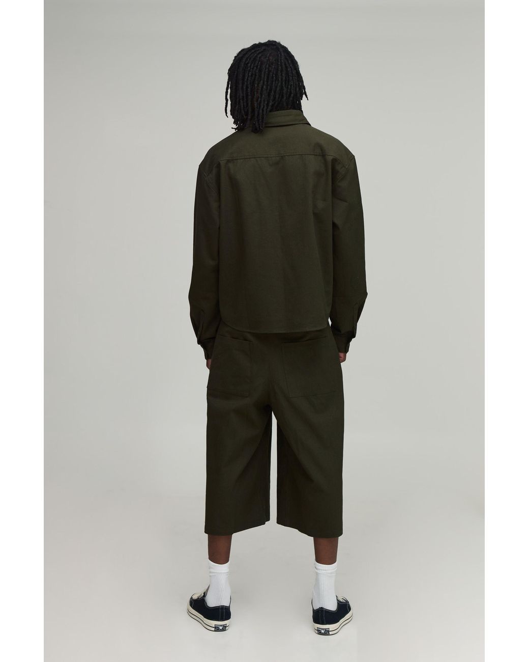 BoohooMAN Green Tall Oversized Boxy Shirt & Longline Jort Set for men