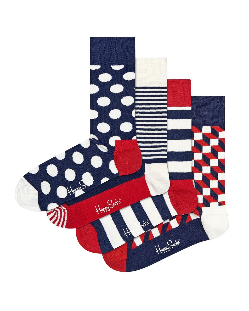 Happy Socks Red Sokken Classic 4-Pack Gift Box Cotton