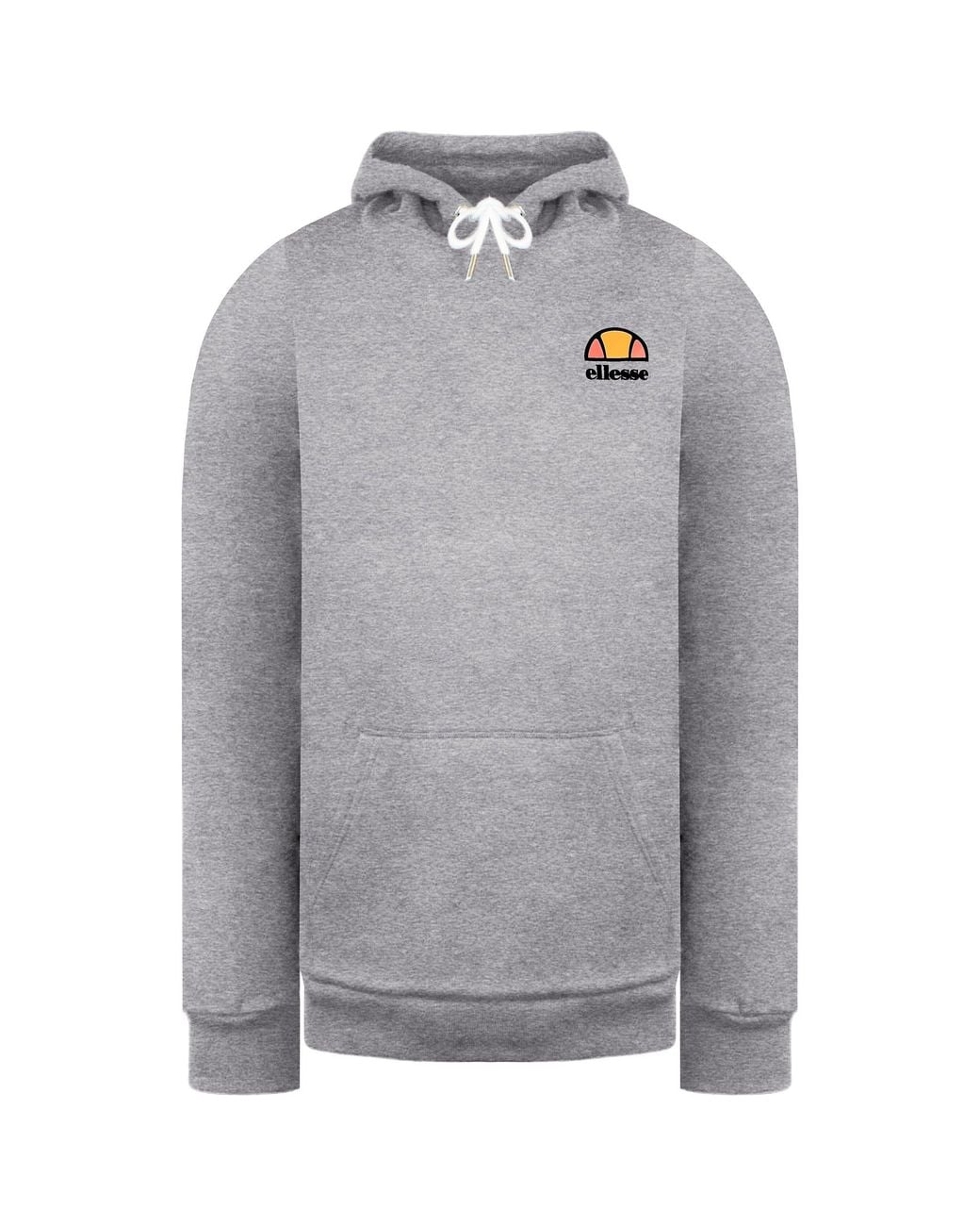 Ellesse Gray Logo Hoodie Cotton for men