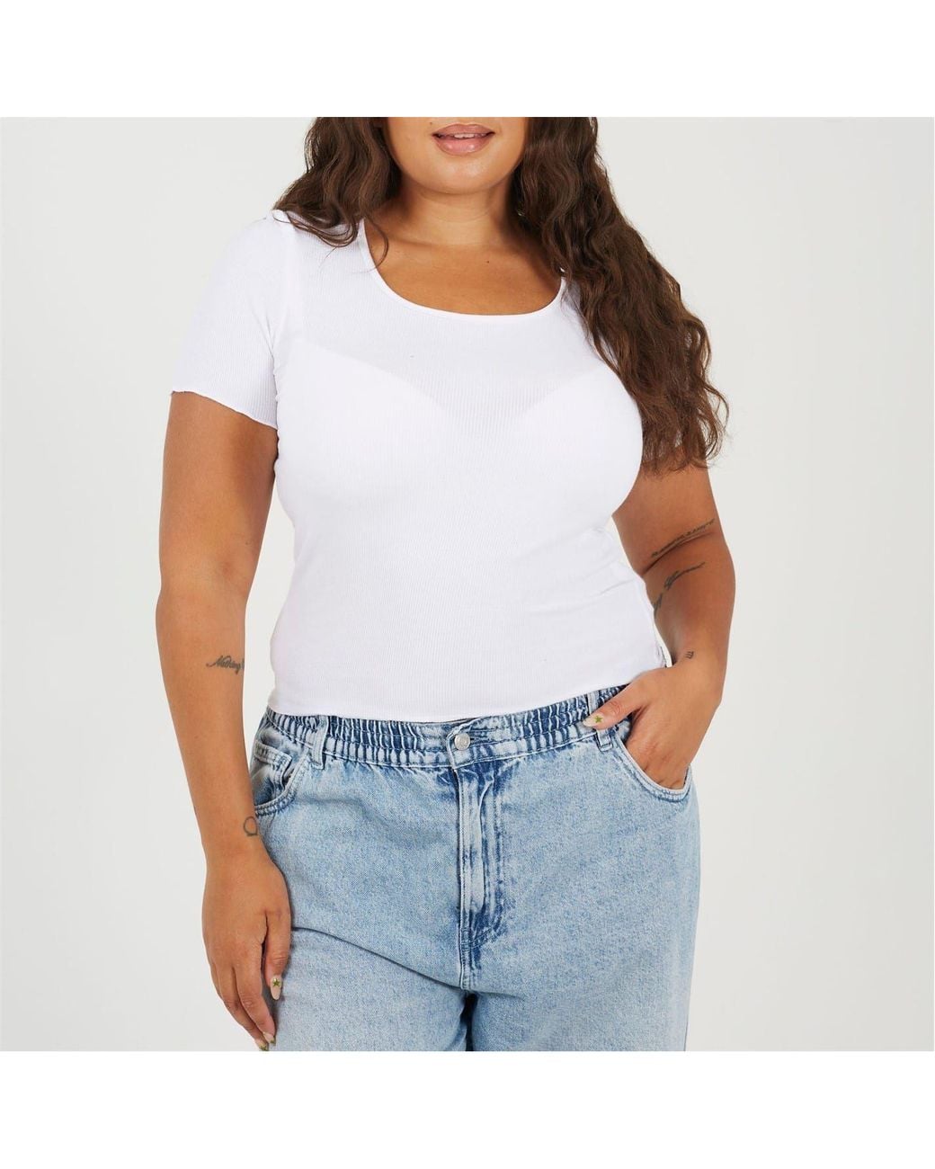 Brave Soul White Ps 3 4Sl Tee