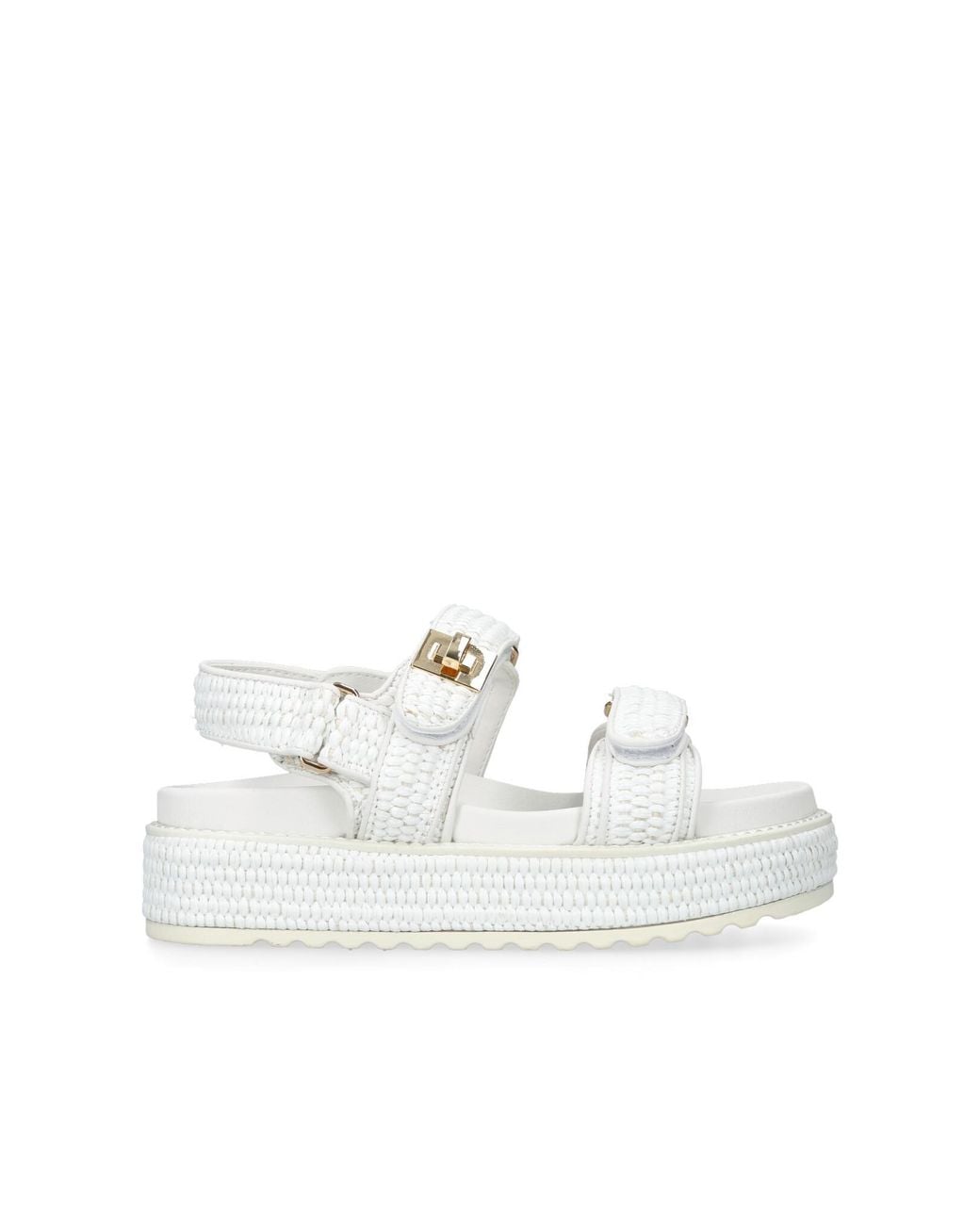 Steve Madden White Bigmona Raffia Sandals