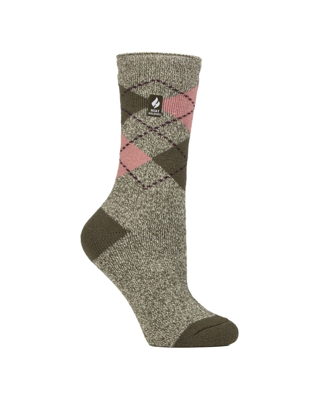 Heat Holders Gray Ladies Thermal Lite Patterned Socks For Winter