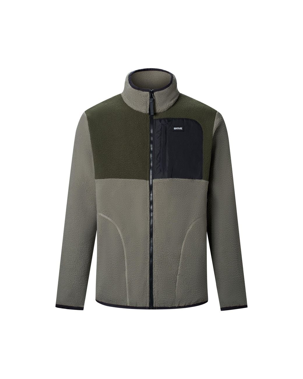 Regatta Green Frankie Colour Block Borg Fleece Jacket (Smokey/Dark Khaki) for men