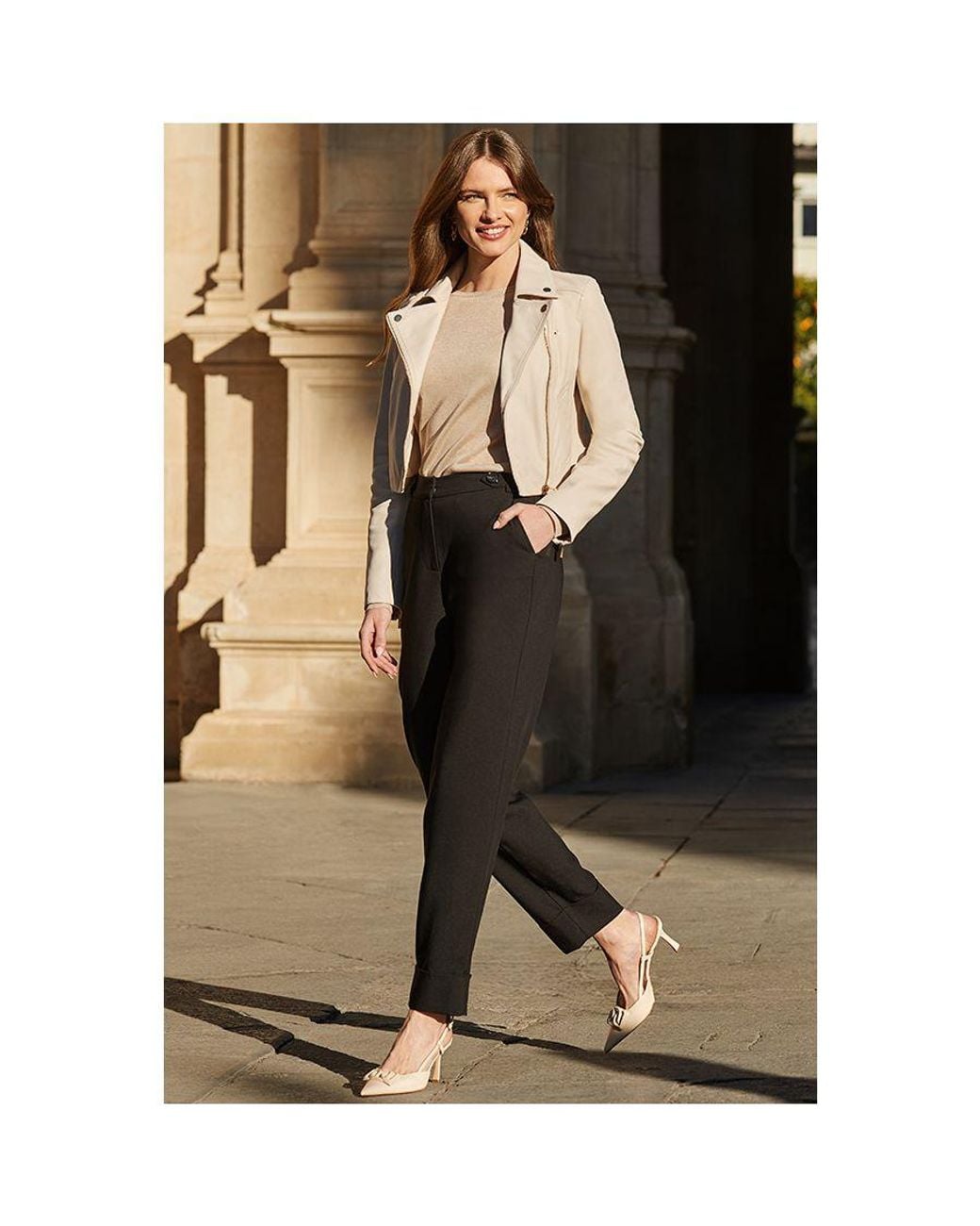 Sosandar Black Tapered Leg Trousers