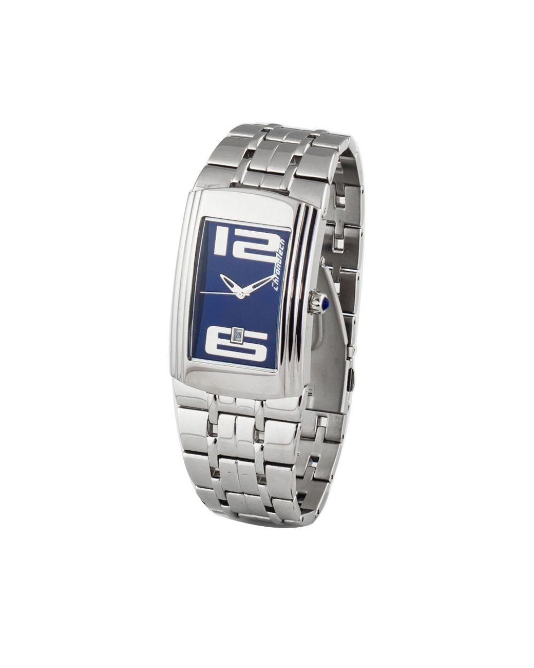 Chronotech Blue Silver Steel Watch for men
