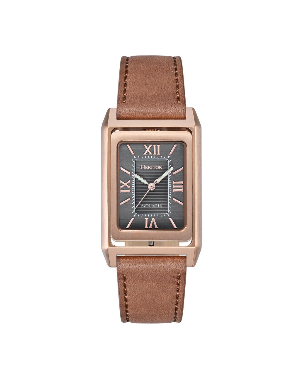 Heritor Brown Esteban Leather Band Watch for men