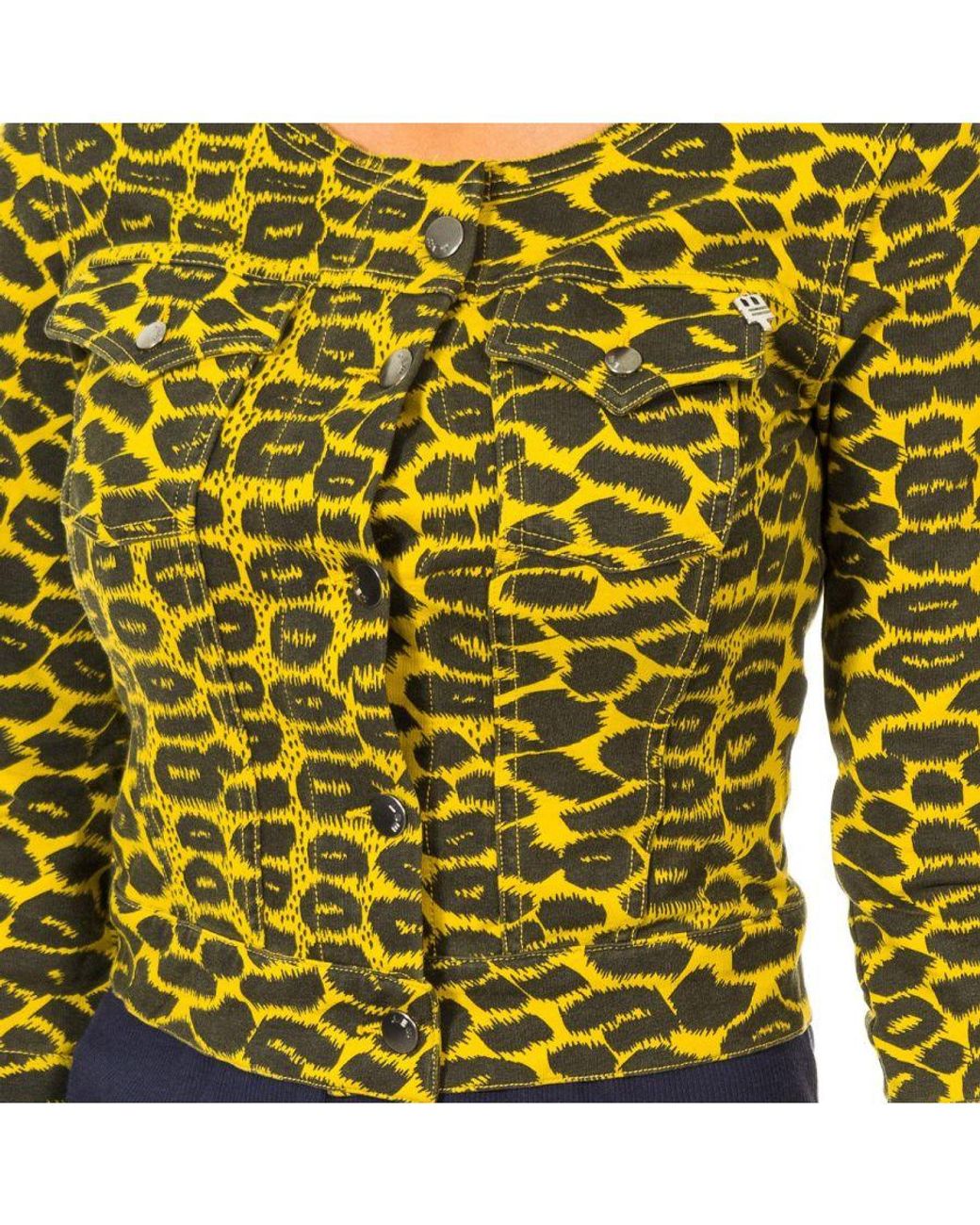 Met Green Bolero Effect Jacket With 3/4 Sleeves And Round Neck 10Dga0175