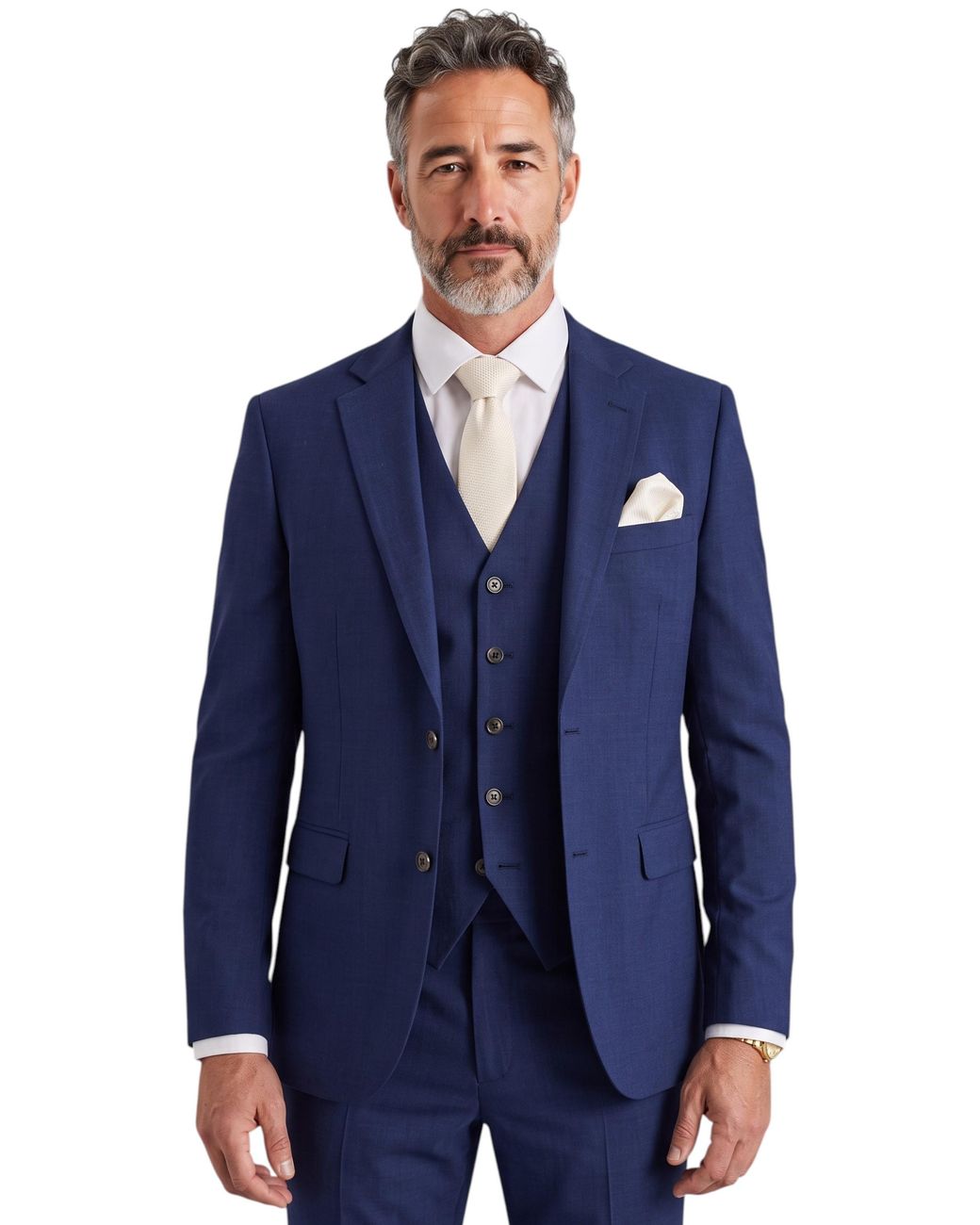 Paul Andrew Blue 3 Piece Tailored Fit Formal Suit for men