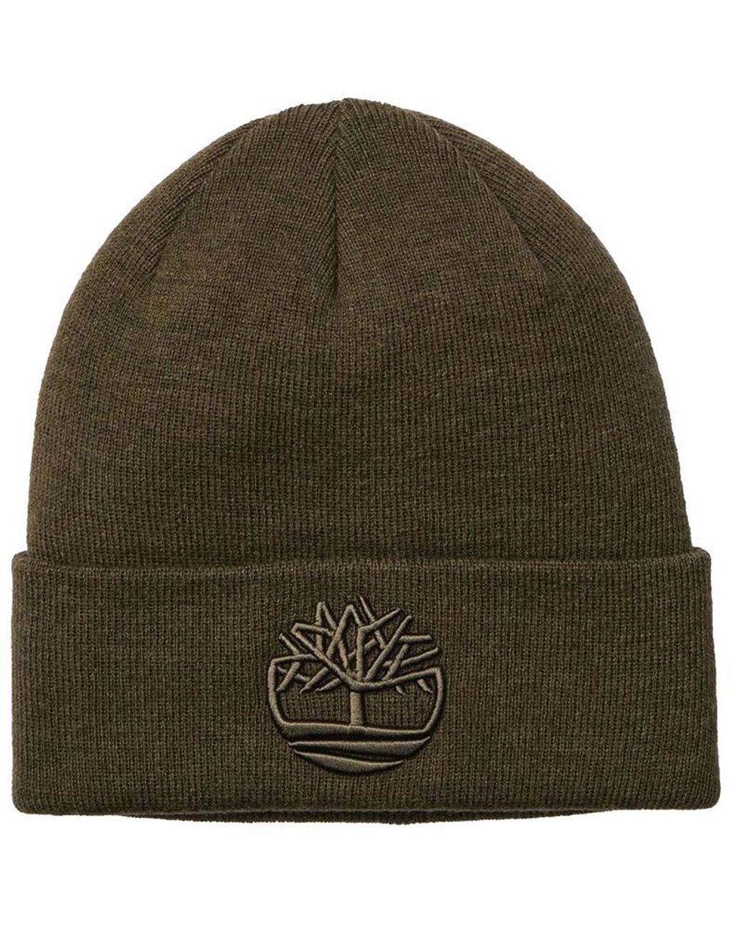 Timberland Green 3D Embroidery Beanie for men