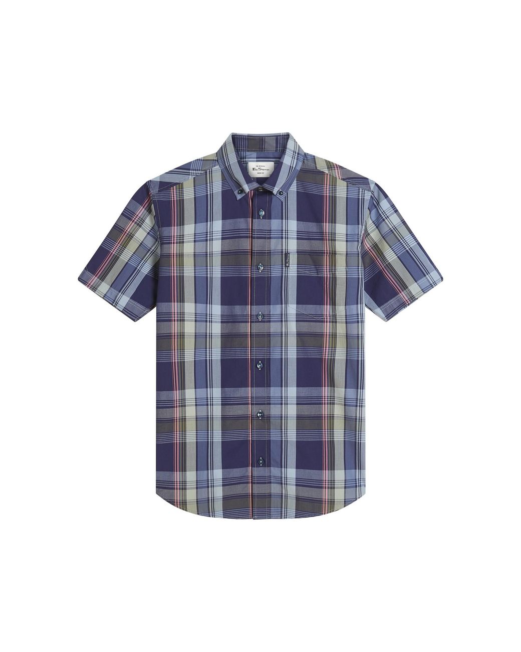 Ben Sherman Blue Block Check Shirt (Twilight Denim) for men