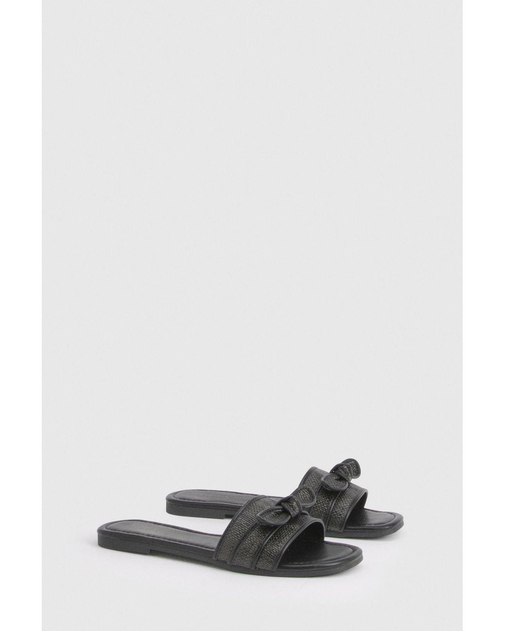 Boohoo White Contrast Bow Detail Sliders