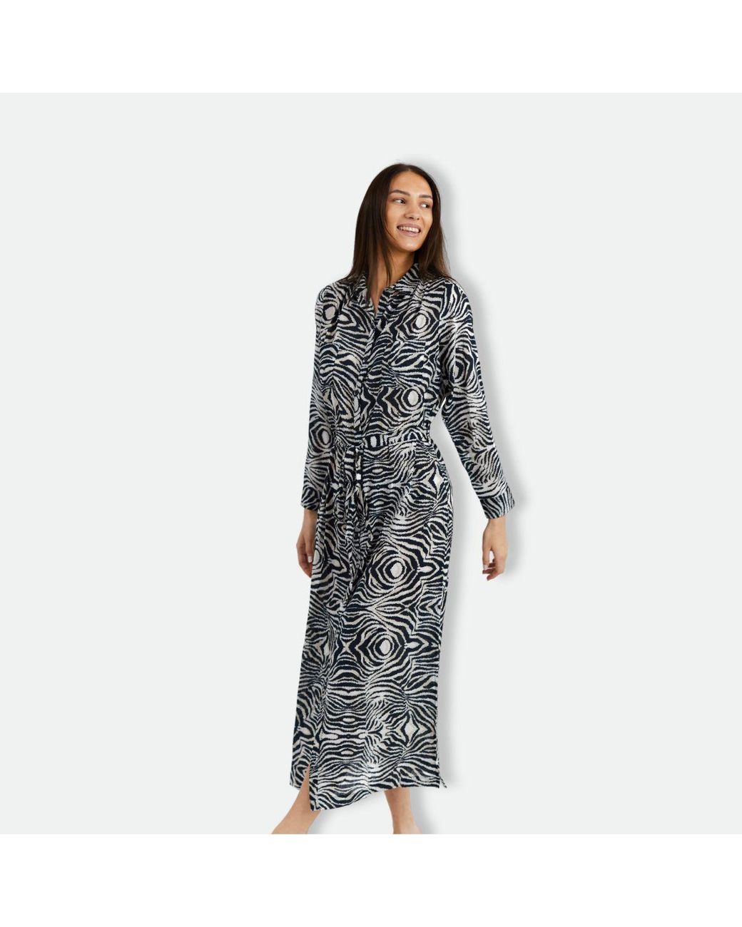 Panos Emporio Gray Zebra Ismene Dress