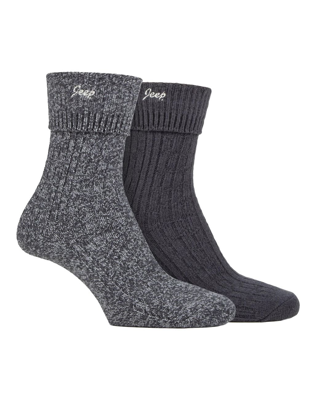 Jeep Gray Ladies Turn Cuff Socks