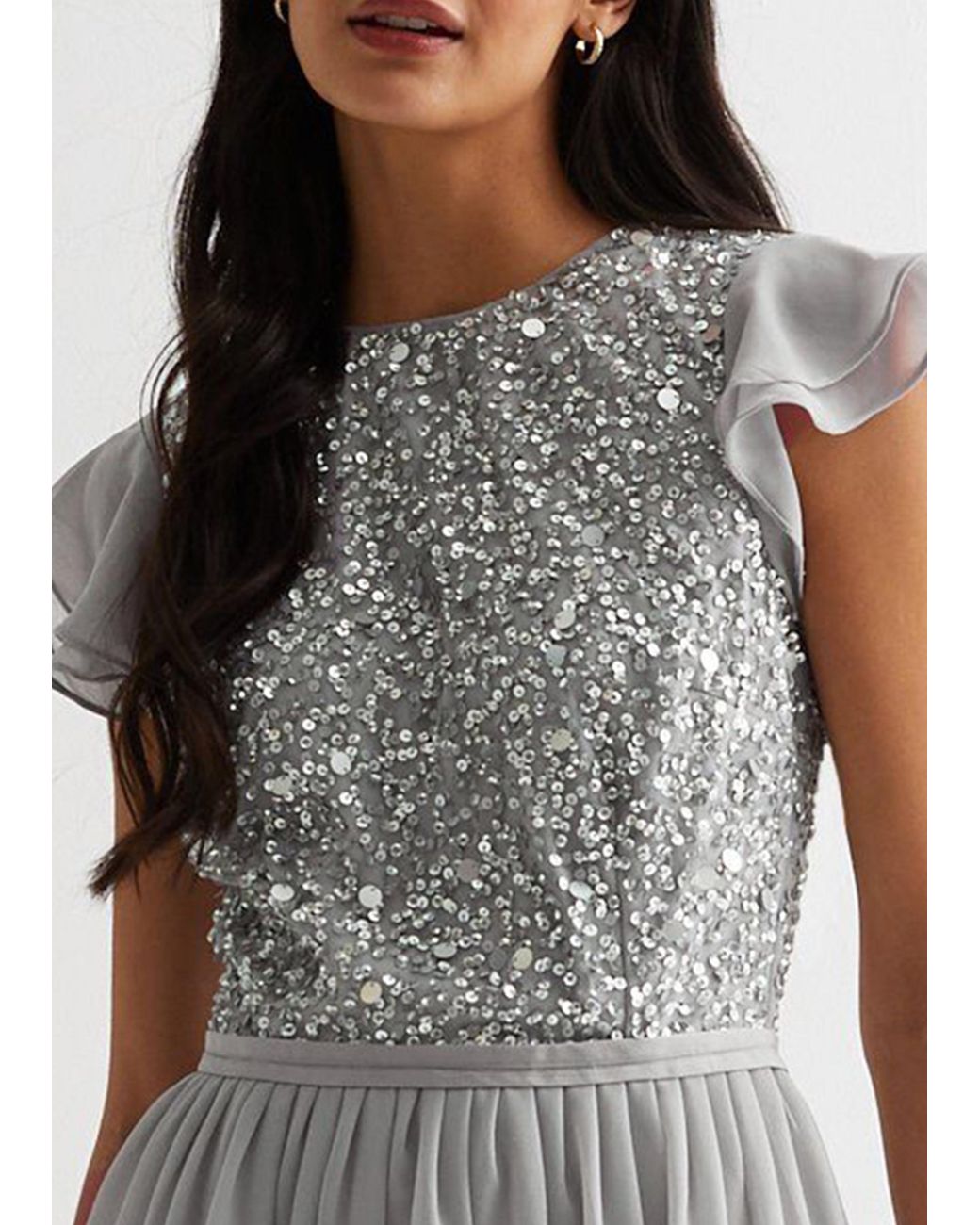 Gini London Gray Embellished Maxi Dress