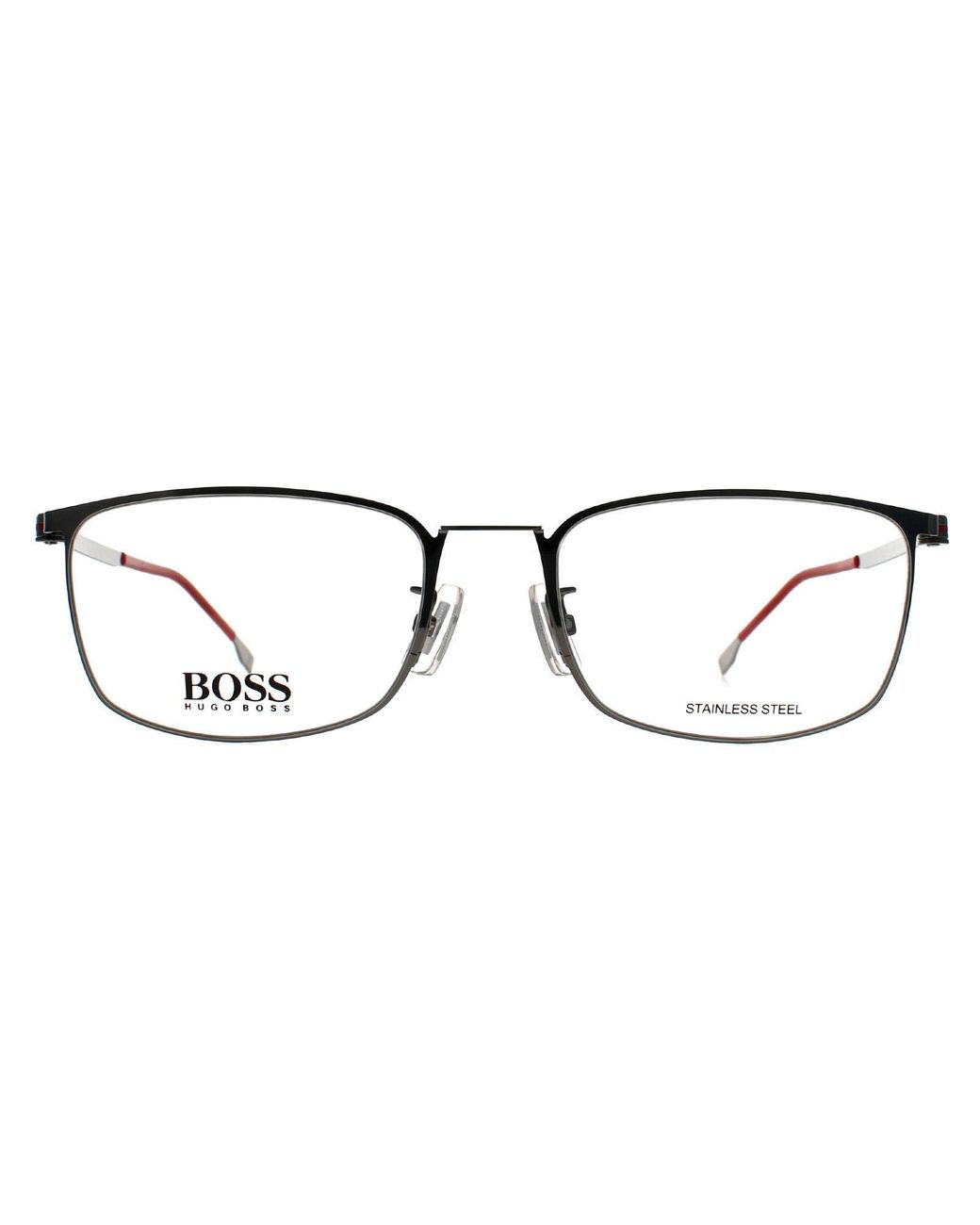 Boss Brown Rectangle Ruthenium 1351/F Metal for men