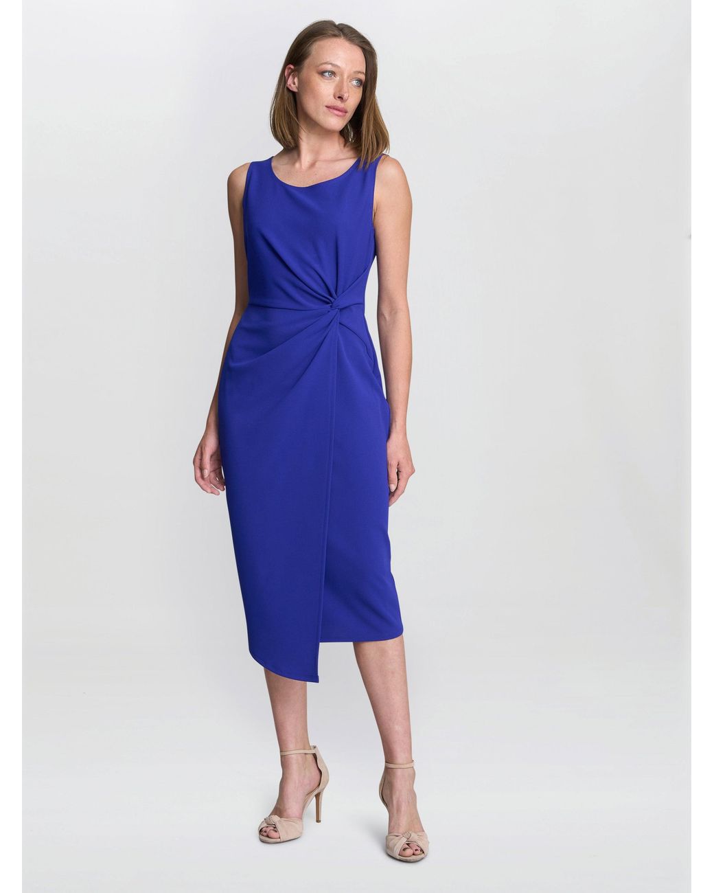 Gina Bacconi Blue Helena Pencil Skirt Dress