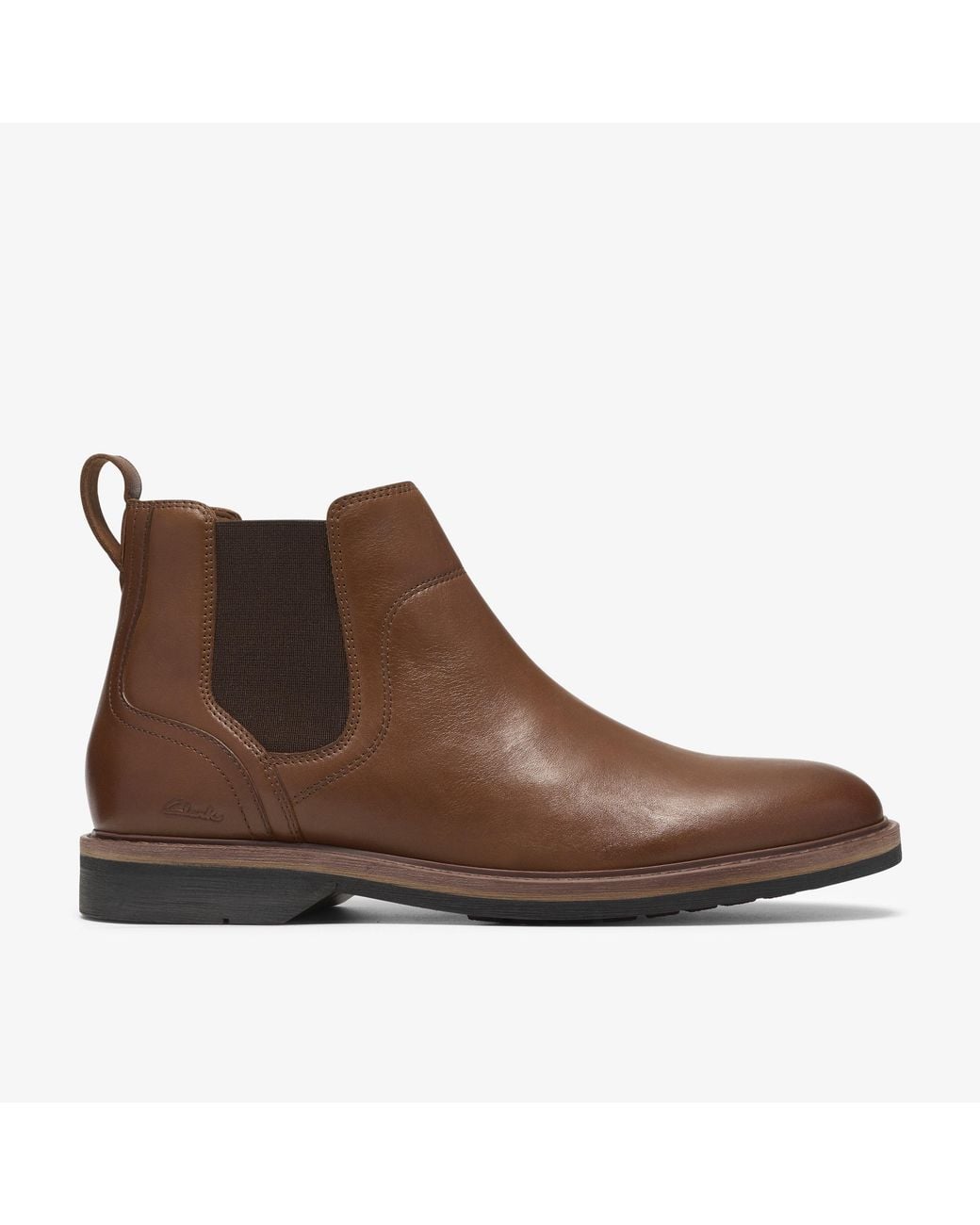 Clarks Brown Pitney Top Dark Tan Lea Boots for men