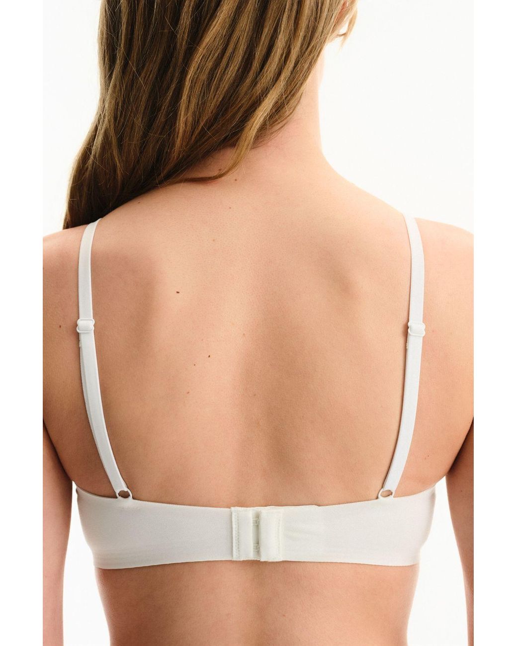 Penti White Knitted Jersey Bralette With Hook-And-Eye Closure