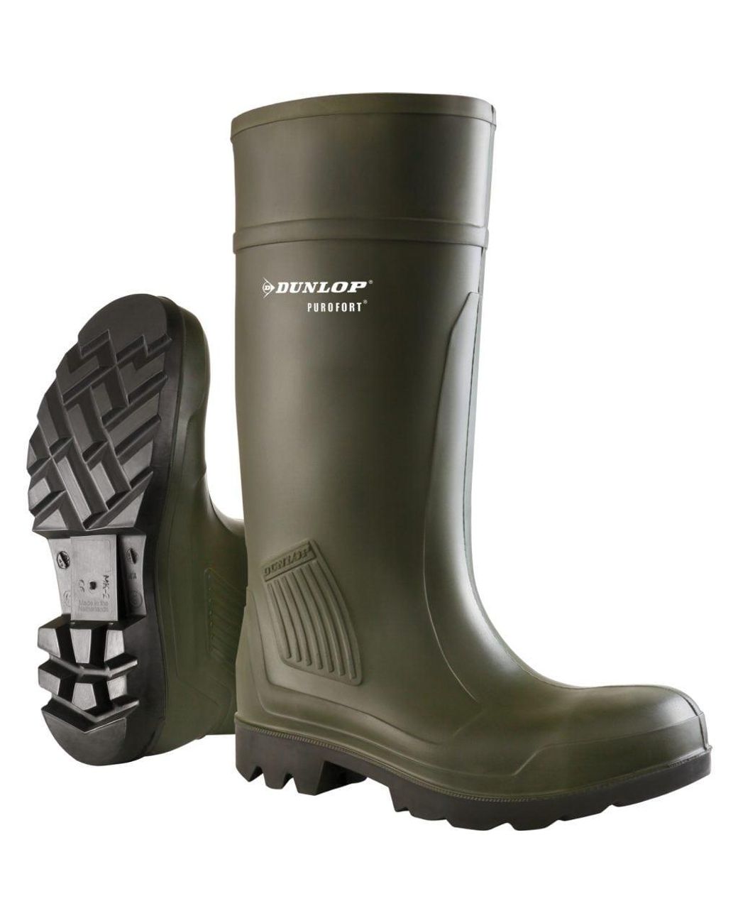 Dunlop Green D460933 Purofort Pro Non-Safety Boots Plain Rubber Wellingtons for men