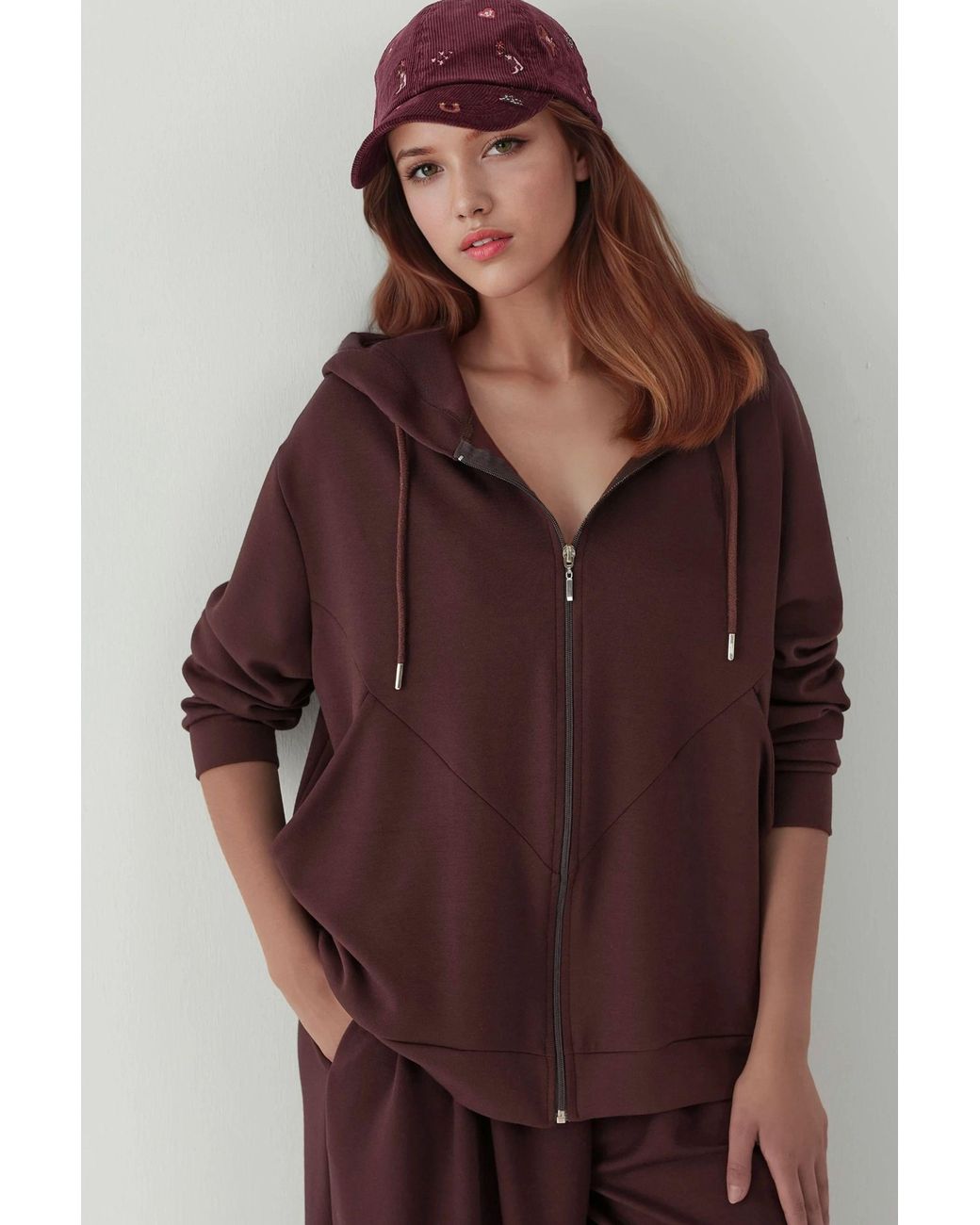 Hiccup Brown Soft Touch Full Zip Hoodie Sweatshirt