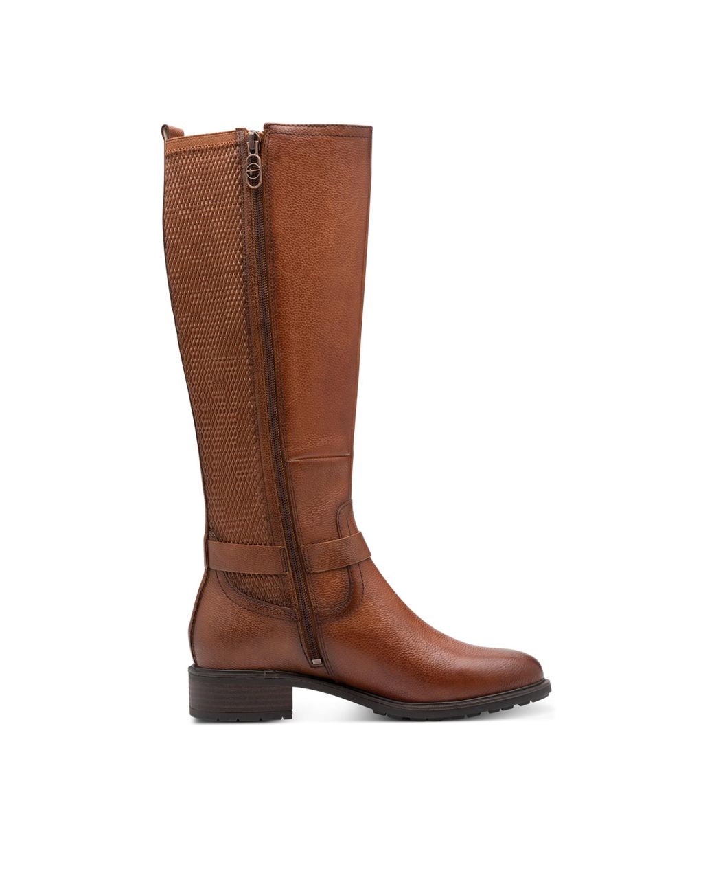 Tamaris Brown Cognac Leather Knee High Riding Boots