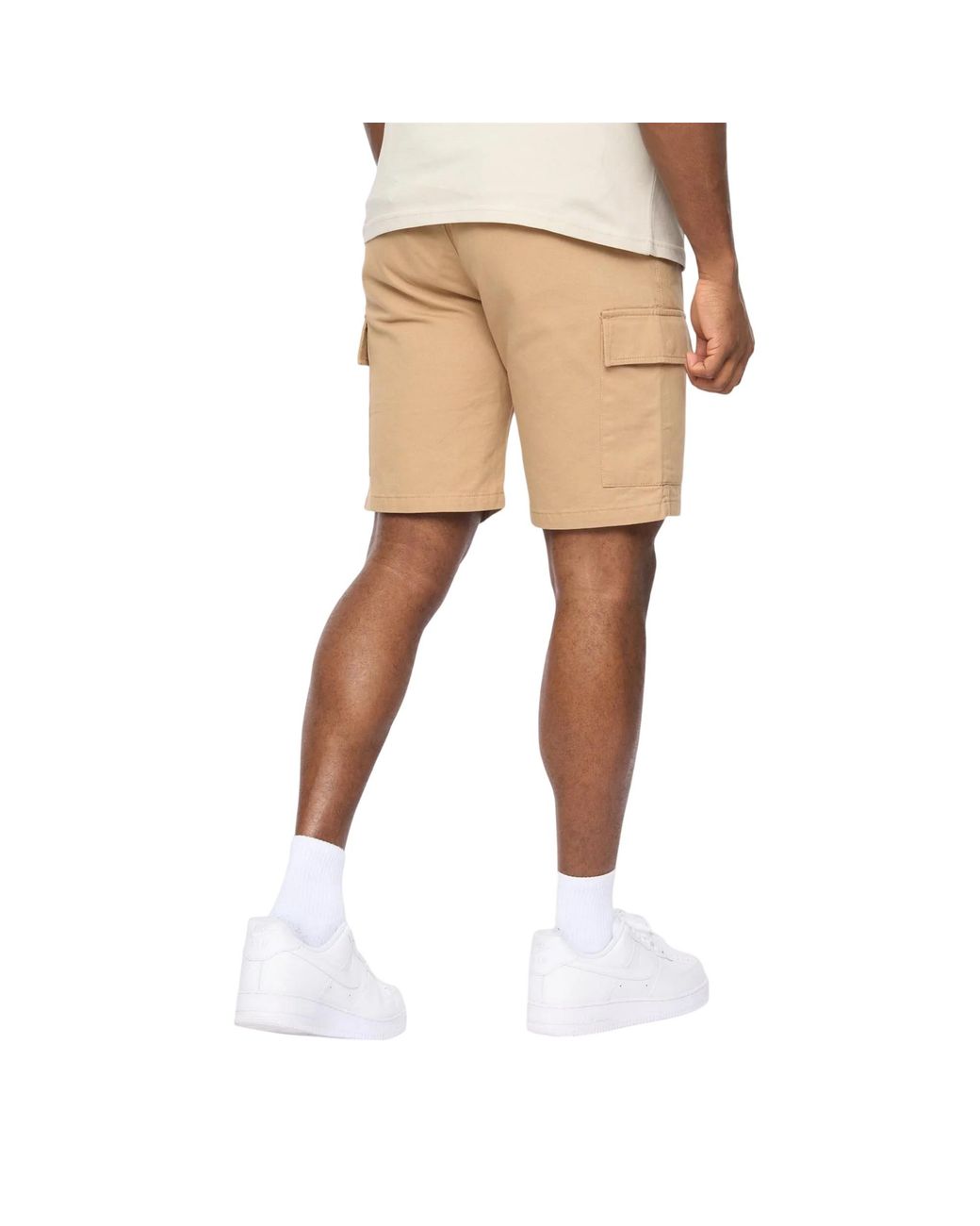 Crosshatch Utilate Elastische Taille Cargo Shorts (Stone) in het Natural voor heren