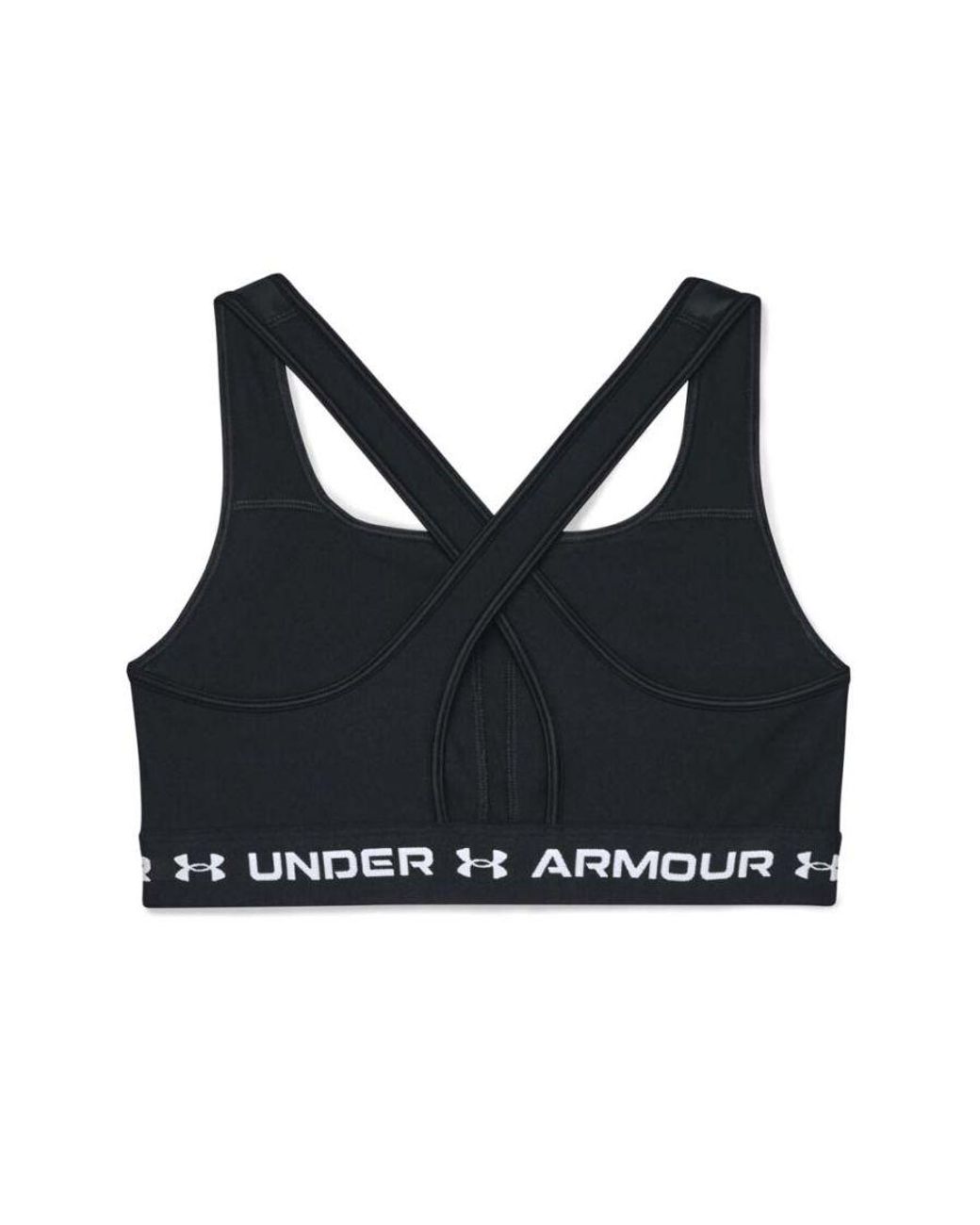 Under Armour Black Crossback Mid Matte Shine Sports Bra