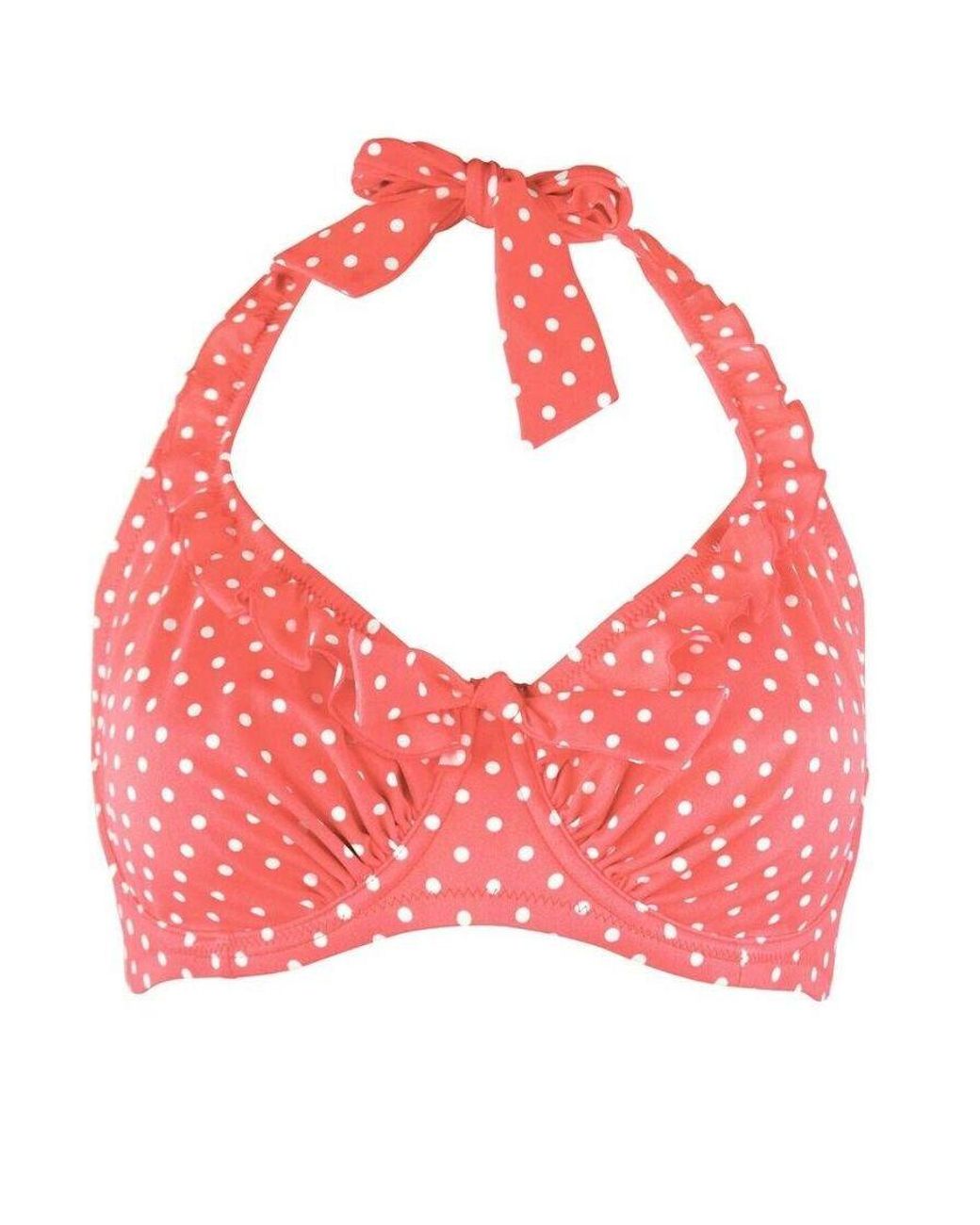 Pour Moi Red Hot Spots Halterneck Bikini Top